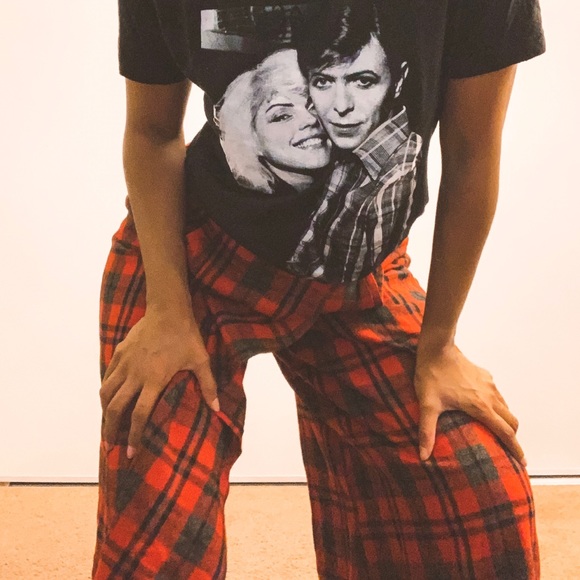 ❣️SOLD❣️High waisted wide leg plaid culottes - Picture 4 of 8